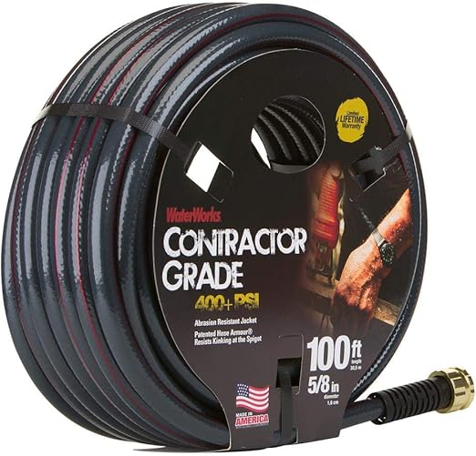 waterworks 5 8 in x 100 ft contractor grade garden hose