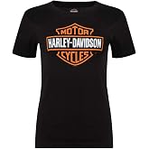 Harley-Davidson Women's Bar &amp; Shield Logo On Black Short Sleeve Crew-Neck Tee