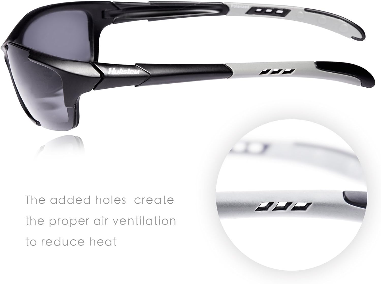 Hulislem S1 Sport Polarized Sunglasses FDA Approved (Matte Black-Smoke) Sunglasses For Men Women Mens Womens Running Golf Sports: Sports & Outdoors