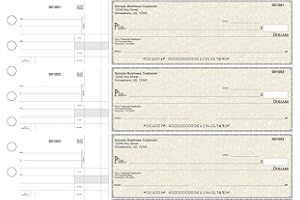 ABC CHECK PRINTING ABC Manual Checks for Business 3 on a Page with Stub Voucher, Gold Checks (100 Checks)