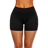 Wectm Women's High Waist Biker Shorts Spandex for Yoga Workout Running with Pockets