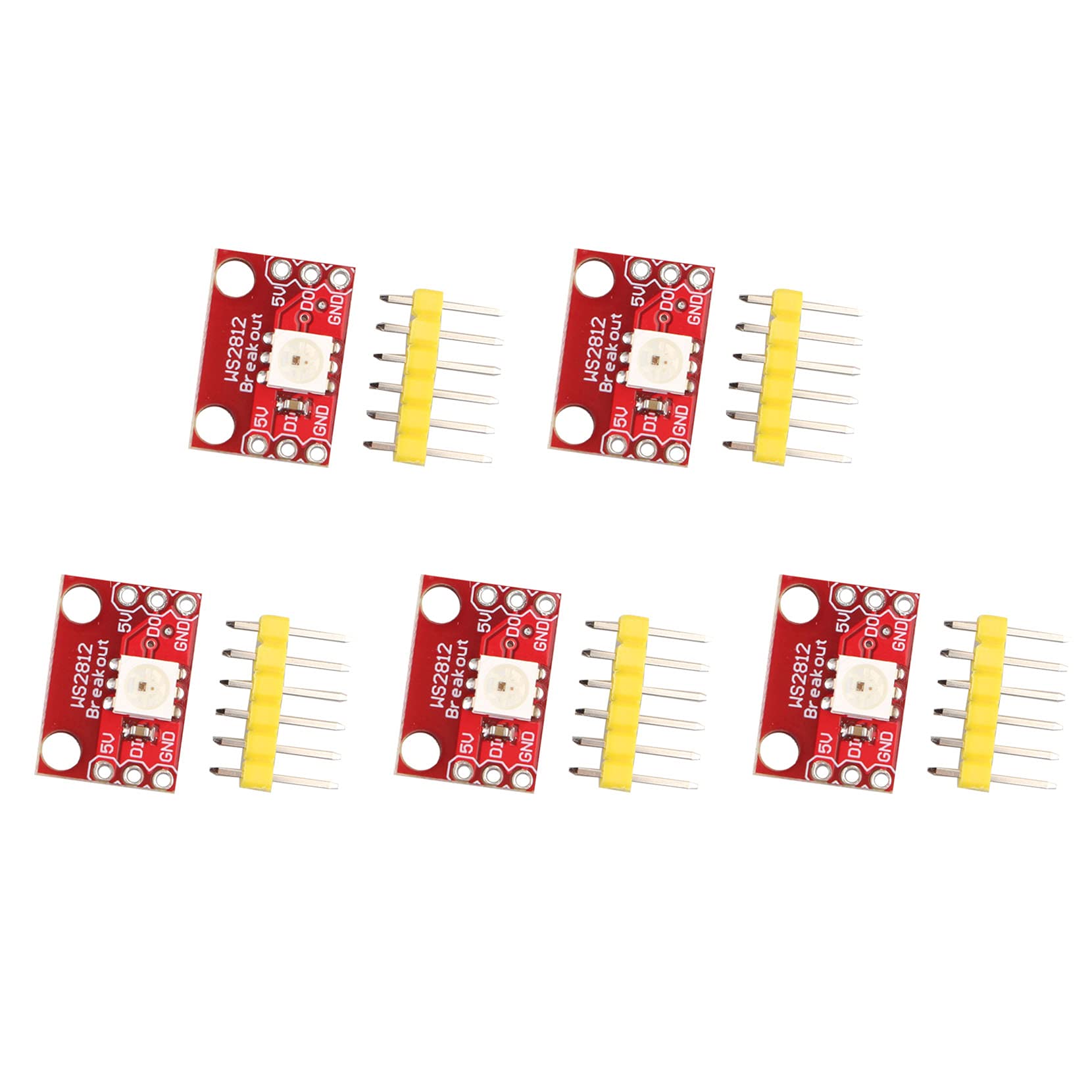Jopto 5PCS WS2812 Breakout Module Board with Independent Color Control RGB LED Breakout Board WS2812 Color Light Module Sensor Single-line Interface Compatible with 5050 RGB LED Arduino