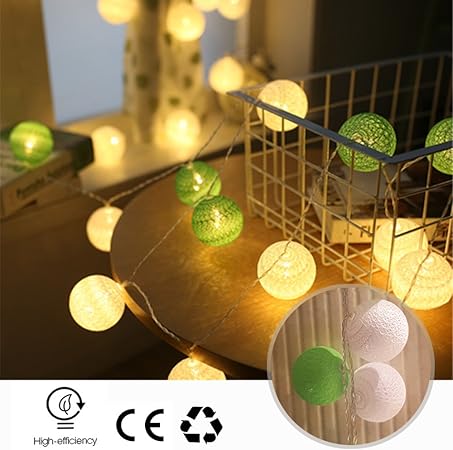 Dotbuy Interieur Pile Lumiere Decoration Chambre Enfant Boules Coton Chaine Leds Pour Maison La Saint Valentin Noel Fetes Mariage 1 8m 10 Boule Lumiere Couleur Fantaisie Guirlande Lumineuse Led Luminaires Interieur Guirlandes Lumineuses