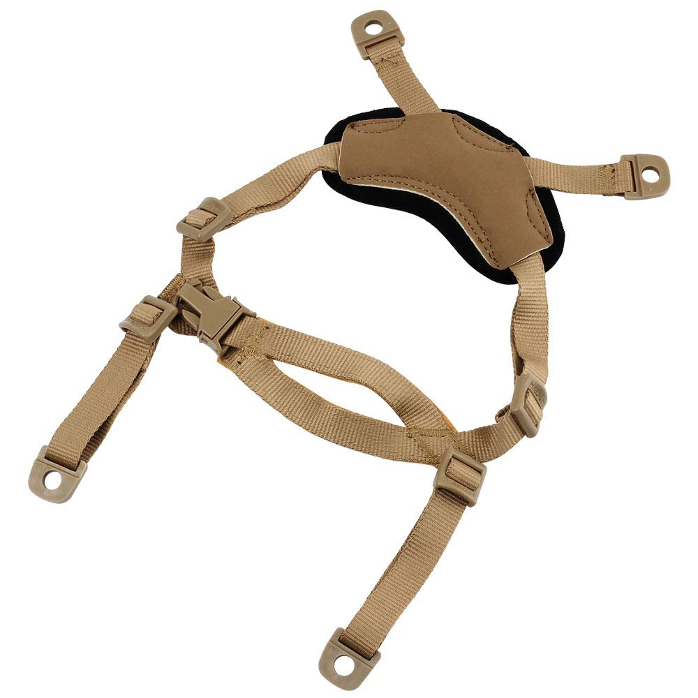 Helmet Chin Strap 4 Points for Tactical ACH/Fast/MICH/IBH Kevlar Bump