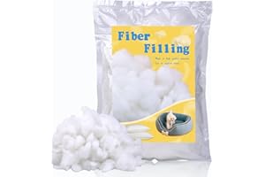 WONVOC Polyester Fiber Fill Stuffing, Stuffing for Stuffed Animals 150g/5.3oz, Premium Fiber Fill Stuffing, Stuffing for Sewing, Bulk Pillow Stuffing, Fluffy Fiber Fill for Pillow, Doll, Pet Net, Crafts