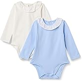 Amazon Essentials x Sofia Grainge Baby Girls' Long Sleeve Ruffle Collar Bodysuit