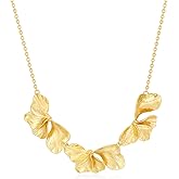 Gold Flower Necklace for Women 14K Gold Plated Big Flower Pendant Necklace Chunky Charm Chain Necklaces Wedding Party Prom Jewelry