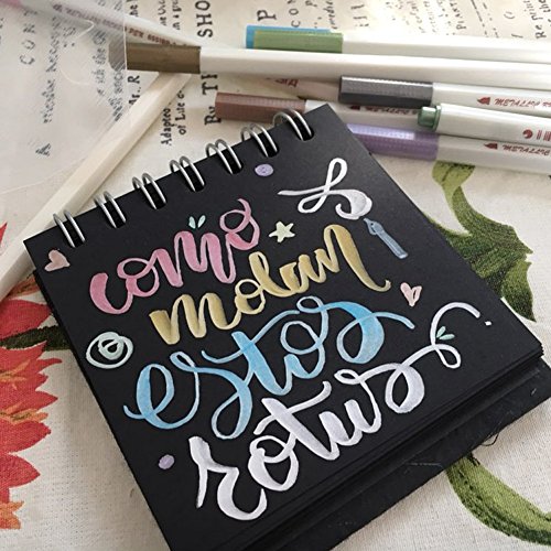Sunflower Metallic Marker Pens, For Card Making,DIY Photo Album, Use On Any Surface-Paper,Glass,Plastic,Pottery,Wood (Brush Tip)，Set of 10 Colors - Thumbnail 5