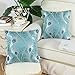 CaliTime Pack of 2 Throw Pillow Covers Cases for Couch Sofa Home Decoration Modern Peacock Feathers 18 X 18 Inches Teal