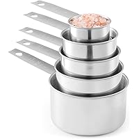 Stainless Steel Measuring Cups, Laxinis world 5 Piece Stackable Measuring Set (1)