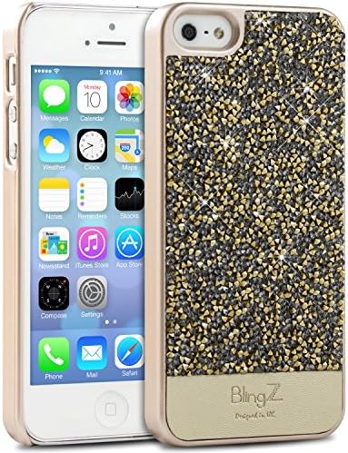 iPhone SE Case, iPhone 5 5S Case, TheBlingZ.® 3D Swarovski Elements Sparkle Diamond Crystal Bling Bling Case Cover for iPhone SE 5 5S - Gold