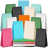Clabby 100 Piece Colored Paper Bags Gift Party Favor Rainbow Small Size Treat Goody Lunch Paper Bags for Birthday Wedding Baby Shower Crafts, 8 Colors, 9.45 x 5.12 x 3.15 Inches(Soft Colors)