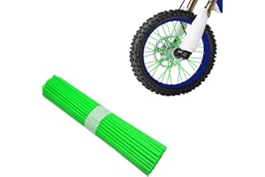 Suvnie 72PCS Dirt Bike Spoke Skins Covers, Universal Wheel Rims Wraps Pipe Trim, Spoke Covers Decoration Protector for Dirt Bike Off-Road Wheelchair Bicycle, Motorcycle Accessories (Green)