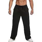Deyeek Men's Lightweight Sweatpants Open Bottom Sweat Pants for Men Straight Leg Gym Sweatpants Lounge Pants with Pockets