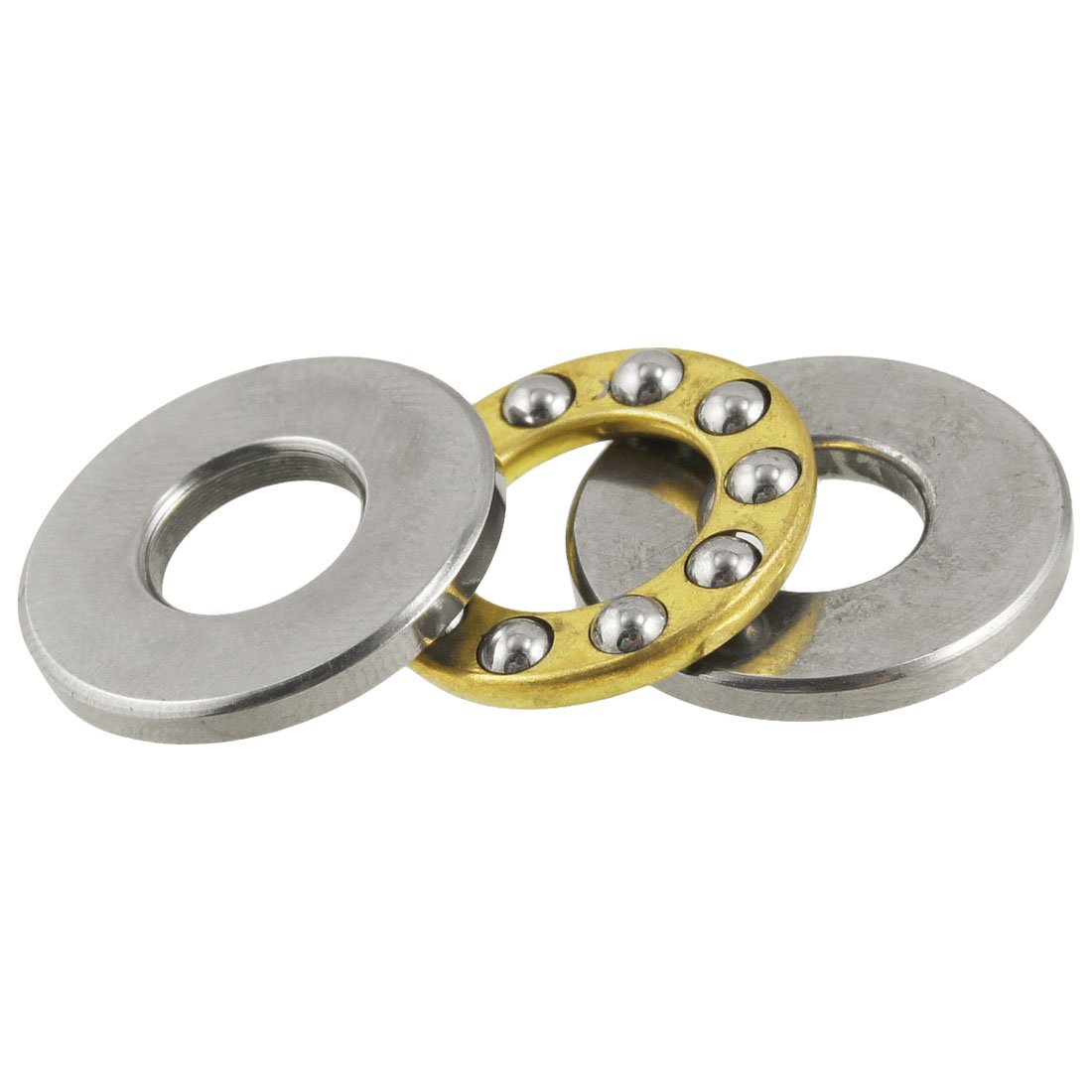 Amico 009152 Uxcell 19mm x 8mm x 7.2mm Silver Tone Metal Ball Thrust Bearing, 0.31 Silver Tone Metal Ball Thrust Bearing