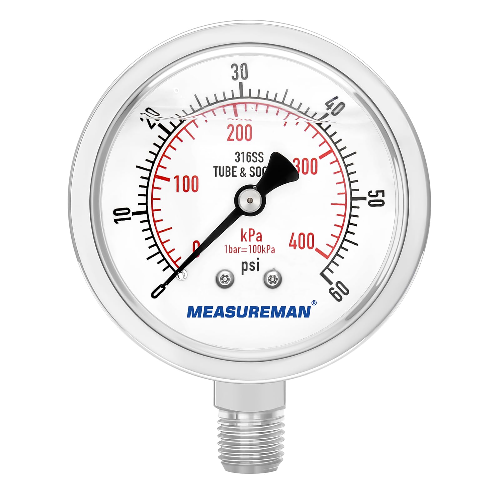 MEASUREMAN Fully Stainless Steel Hydraulic Glycerin