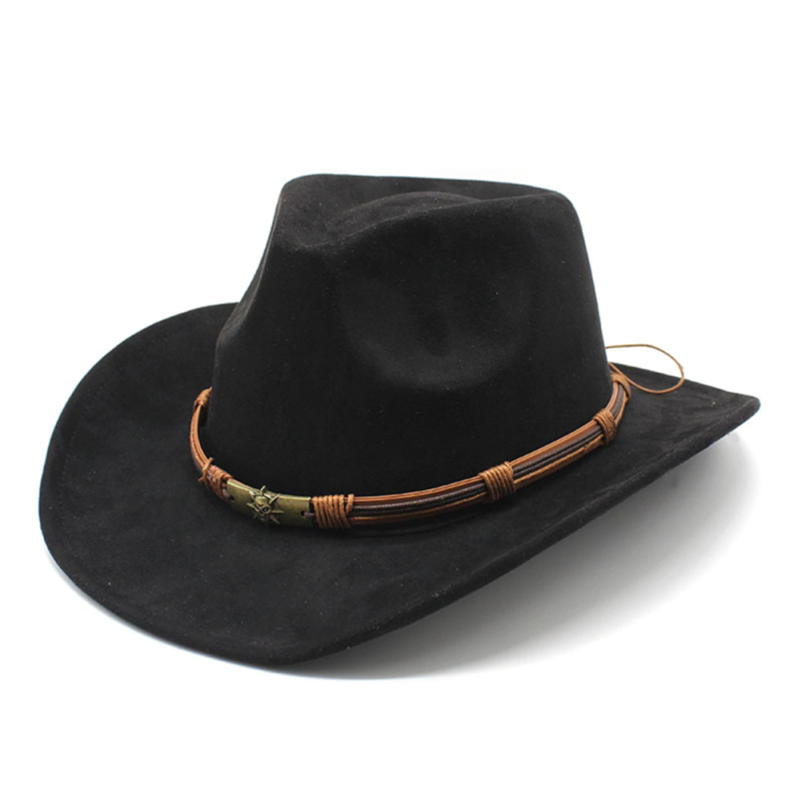 8366 4 Pack Cowboy Hat For Women And Men Western Suede Panama Cap GENREEN Western Suede Cowboy Hat for Women and Men Felt Wide  main image 4