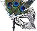 Coxeer Masquerade Mask on Stick Halloween Costume Metal Mask Venetian Mask