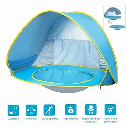 Zxl Tente De Plage Pour Bébé Avec Piscine Et Bracelet