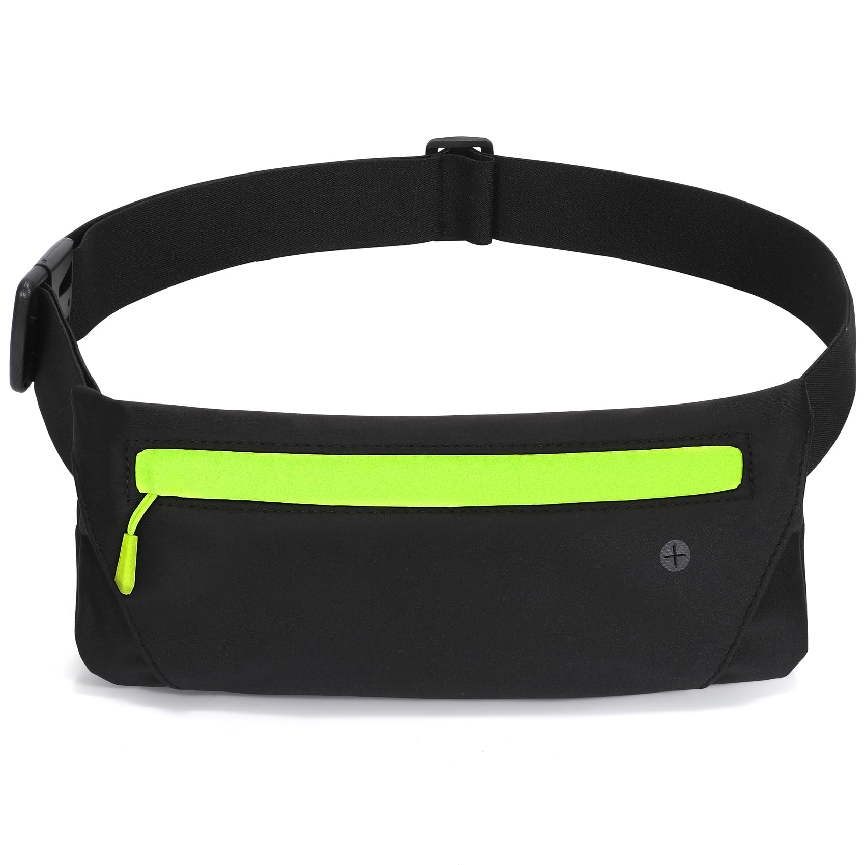 WHIPPY Running Belt for Phone Bag Running Gifts for Women Fanny Pack for Men Elastic Runners Money Belt Phone Holder Hiking Waist Pack, Green Black