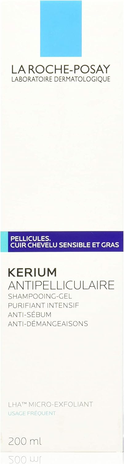 La Roche- Posay Kerium Anti-Dandruff Gel Shampoo For Oily Scalp 200ml, No, 6 g (Pack of 1)