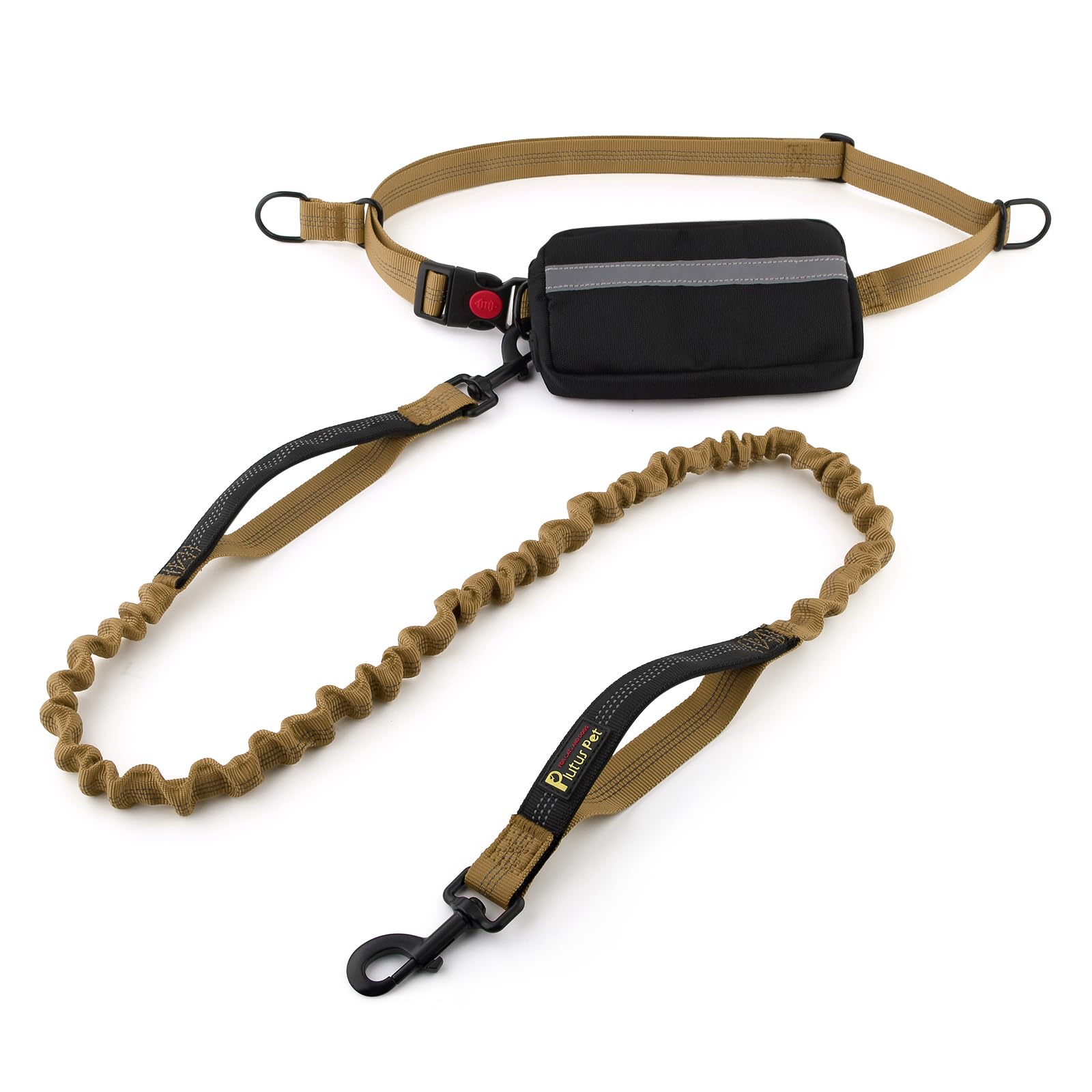 Photo 1 of Plutus Pet Hands Free Dog Leash, Soft Padded Dual Handle Retractable Bungee Leash with Reflective Stitches, Adjustable Wasit Leash for Dog Walking Running Jogging, for Medium Large Dogs