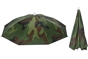 PATIKIL Umbrella Hat, 2 Pack 20 Inch Folding Sun Rain Cap Hands Free Fishing Umbrella Hat for Golf Fishing Camping Outdoor, C