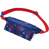 sissycos 4th of July 80s Retro Neon Fanny Pack, 90s Accessories for Women Men Waist Packs, 2 Pockets Belt Waist Crossbody Bag, American Flag Print (Rustic Patriot Flag)