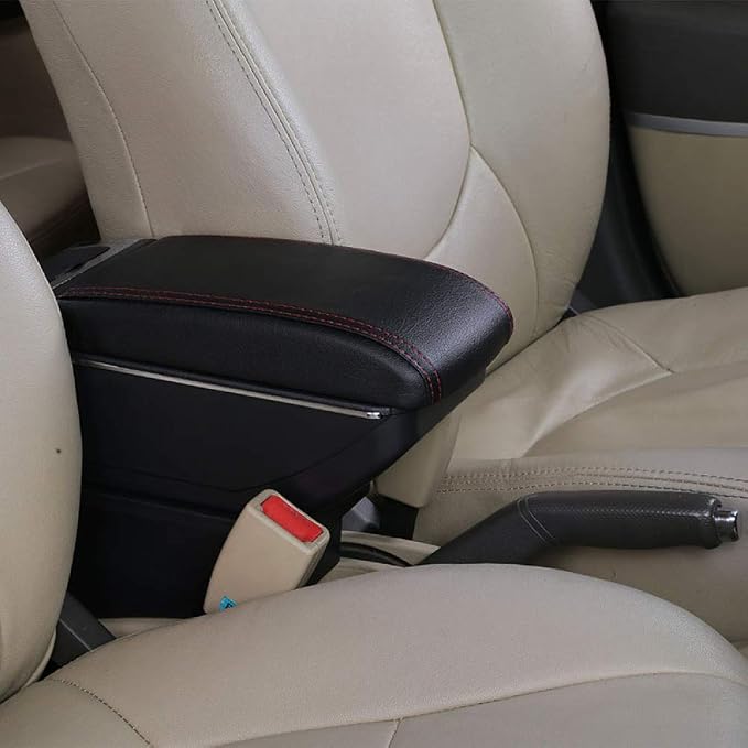 Accoudoir Central Confortable Avec Grand Rangement - Noir Textile Pour Peugeot 207, 207 SW, 207 CC 2006