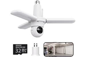 Rreslicam E26 garage LED light with smart security camera, 30W 5000LM, suitable for garage, shed, studio, hallway, laundry room, etc. Timed lighting, motion-activated lighting, AI monitoring