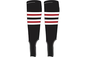 MK Socks Traditional Baseball Stirrups Pattern F-5 Black, White, Red