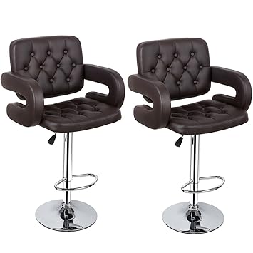 MBTC Astride Kitchen Bar Stool Chair in Brown (Set of 2 Pcs)