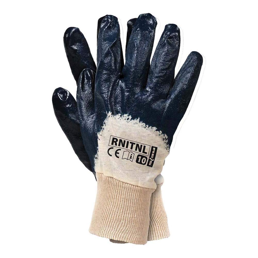 Reis Rnitnl Protective Gloves, Beige-Navy Blue, 10 Size, Pack of 12