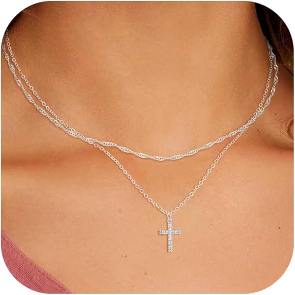 Amazon.com: Zalcon Gold Cross Necklaces Jewelry for Women Non