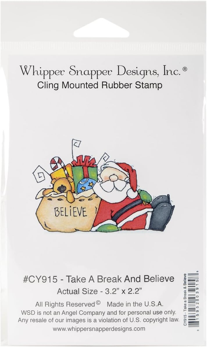 Whipper Snapper Designs Whipper Snapper Cling Stamp 4.25 x 7-inch, Take A Break and Believe