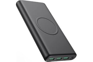 H H·E·T·P Wireless Portable Charger Power Bank, 33800mAh 15W Fast Wireless Charging 25W PD QC 4.0 USB-C Power Bank, 5 Output & Dual Input External Battery Pack Compatible with iPhone 15/14/13/12/11,Android etc