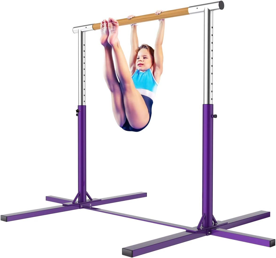 ALBAD Gymnastics Bar for Home, Gymnastic Training Bar, Expandable Junior Horizontal Kip Bar, Body Workout Bar, 3' to 5' Height Adjustable, 440 lbs Weight Capacity, Ideal for Indoors Practice