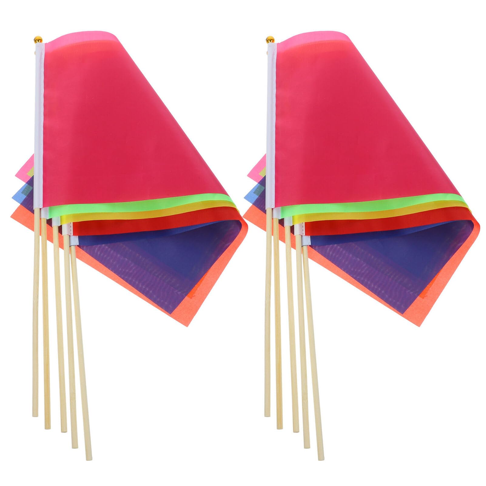 Yardwe 10pcs Landscape Flags Yard Supplies Marking Flags Garden Small Marker Lawn s Marking with Pole Insert into The Ground Wood Bamboo