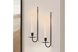 XAROO Candle Sconces Set of 2, 13.2 Inch Taper & Pillar Wall Candle Holder, Black Wall Sconces Set of Two, Decor for Entryway, Stair Corner, Living Room, Gifts for Men Women Mom or Dad