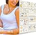 Flash Metallic Temporary Tattoos For Women - 150+ Boho Tattoos & Mandala Tattoos with Gold & Silver Shimmer - 8 Large Sheets of Bachelorette Tattoos Include Waterproof Arm Bands - For Adults or Kids