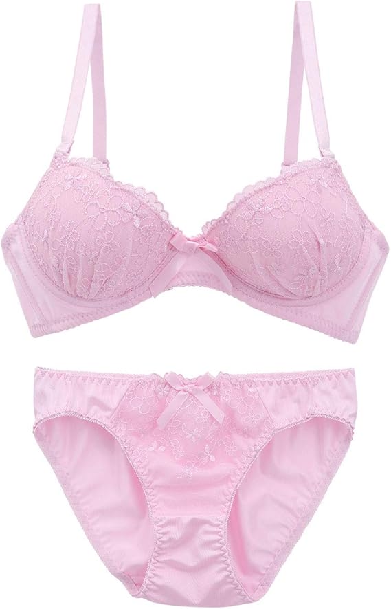 Amazon ソニアクラブ Sonia Club フェミニンフラワー ノンワイヤー ブラジャー ショーツ セット 3l 4l 5l Pi ピン セット 通販