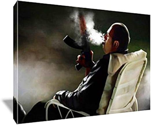 Amazon Com Natvva Wall Art Black White Tony Soprano Smoking Posters Prints Canvas Painting Mural Picture Artwork Wall Decor Home Decoration For Gifts For Living Room No Frame Posters Prints
