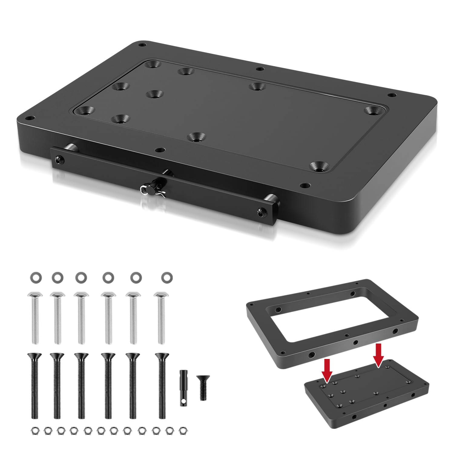 Photo 1 of 1854056 MKA-56 Quick Release Bracket, Fit for Minn Kota Riptide Instinct, Ulterra, Riptide Terrova, Terrova Quest Trolling Motor, Electric-Steer Trolling Motor Composite Release Bracket, Black