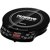 Nuwave Flex Precision Induction Cooktop, 6.5&rdquo; Heating Coil, Black | 10.25&rdquo; Shatter-Resistant Ceramic Glass, 45 Temps from 100&deg;F to 500&deg;F, 3 Wattage Settings 600, 900 &amp; 1300 Watts