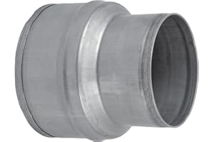 VezoWorks 4" to 3" Inch Duct Pipe Adapter - Galvanized Steel HVAC Ducting Reducer for Ventilation - PVC Pipe, Hose Coupler - Heavy Duty Exhaust, Air Conditioner Fittings - Vent Flange Connector