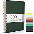 Forvencer Lined Spiral Journal Notebook with 300 Numbered Pages, B5 College Ruled Thick Journals for Writing with 100GSM Paper, Hardcover Notebooks with Contents for Work, School, Women, Men, Dark