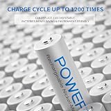 POWEROWL 8 Pcs 1000mAh AAA Rechargeable Batteries and 8 Bay Charger view 4