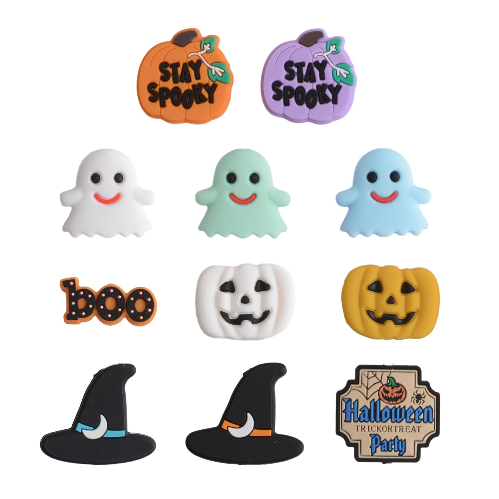 URROMA Halloween Silicone 11 Pcs Pumpkins & Ghost Beads for Keychain & Bracelet Making Kit — image 1