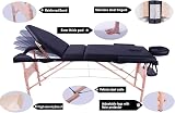 Vesgantti Portable Massage Bed - 3-Section Foldable Couch - Black view 4