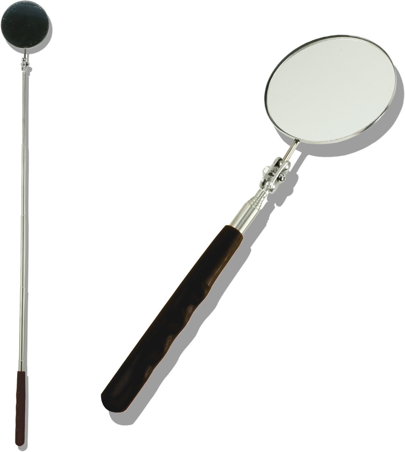 3-1/2" Telescoping Inspection Mirror - Extends to 30" - Adjust to Any Angle